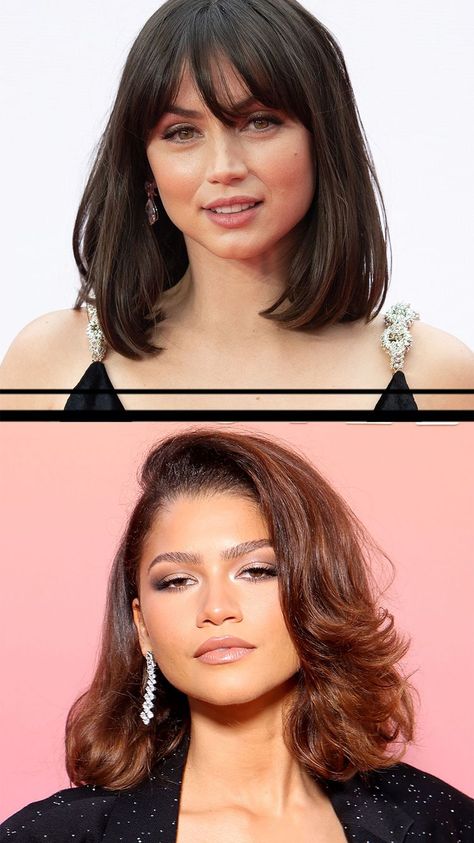 How to Choose the Perfect Haircut For Your Face Shape, According to Stylists Heptagon Face Shape, Haircut Rectangle Face, Triangle Face Haircut, Haircuts For Rectangle Face Shape, Haircut For Rectangular Face, Diamond Face Shape Celebrities, Hair For Square Face Shape, Haircuts For Square Face Shape, Triangle Face Shape Hairstyles