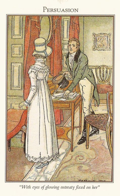 illustrations | Brock Illustrations of Jane Austen Books Persuasion Jane Austen, Elizabeth Gaskell, Jane Austen Novels, Walter Crane, Mansfield Park, Jane Austin, Art Of Manliness, Jane Austen Books, Regency Fashion