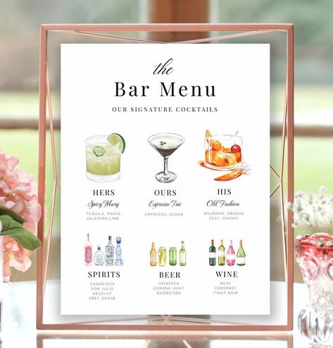 Bar Menu Template, Modern Editable Drink Menu Template, Minimalist Printable Bar Menu,bar Menu, Cocktail Menu, Engagement Party Bar Menu, - Etsy Australia Planing Wedding, Engagement Party Bar, Classy Reception, Bartending Business, Drink Menu Template, Engagement Brunch, Bar Menu Template, Beer Truck, Bar Menu Wedding