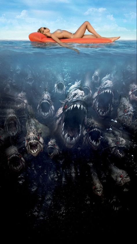 Ocean Monsters, Scary Ocean, Jessica Szohr, The Hills Have Eyes, Shark Art, Movie Posters Design, Kelly Brook, Scary Art, Creature Feature