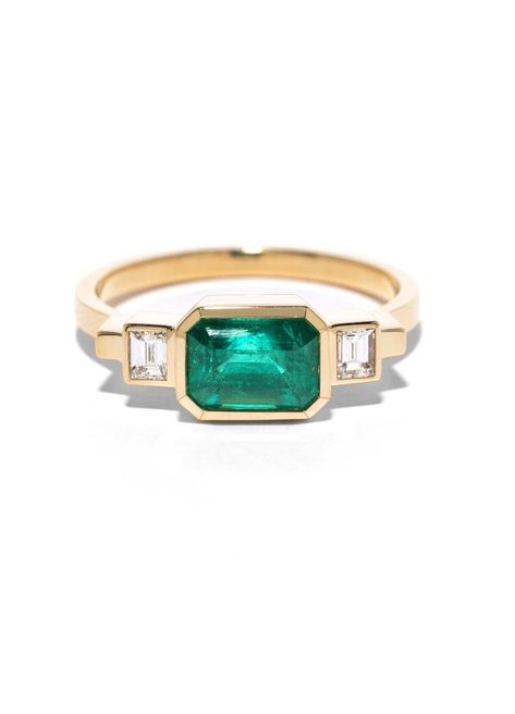 Azlee emerald & baguette diamond ring Azlee Jewelry, Baguette Diamond Ring, Trending Engagement Rings, Baguette Diamond Rings, Ring Trends, Fine Diamond Jewelry, Best Engagement Rings, Morganite Engagement Ring, Emerald Engagement