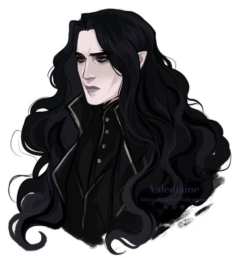 My lonely cold man🖤 | Instagram Long Hair Art Reference Male, Long Hair Vampire Male, Black Haired Elf Male, Black Haired Vampire, Male Vampire Art, Long Hair Male Character Design, Male Vampire Character Design, Vampire Art Male, Vampire Oc Male