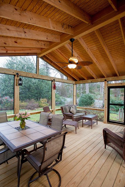 Gazebo Kitchen, Pine Ceilings, Rustic Sunroom, Bridgton Maine, Remodeling Basement, Screened Gazebo, Screened Porch Designs, Screened In Deck, Four Seasons Room