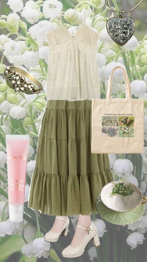 Lily of the Valley inspired outfit 🤍 #lilyofthevalley #flowers #spring #outfit #outfitinspo Valley Outfit, Fairy Outfit, Flowers Spring, Hijabi Fashion, Lily Of The Valley, The Valley, Spring Outfit, Outfit Inspirations, Lily