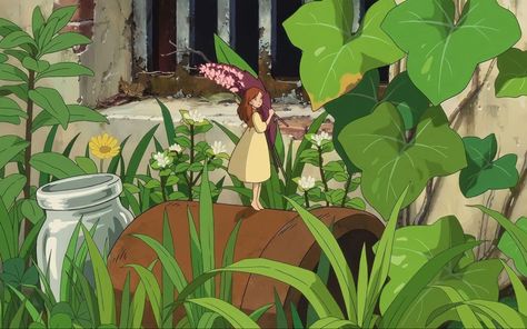 The Secret World Of Arrietty, Secret World Of Arrietty, Studio Ghibli Background, Ghibli Artwork, Movies Disney, The Secret World, Simple Iphone Wallpaper, Studio Ghibli Art, Ghibli Art