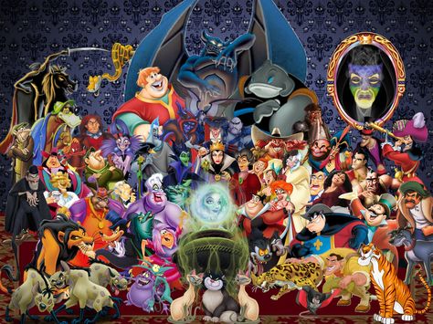 Disney Villains Wallpaper by ~disneyfreak19 on deviantART Disney Amor, Animation Disney, Images Disney, Dark Disney, Wallpaper Disney, Karakter Disney, Film Disney, Disney Princes, Disney Favorites