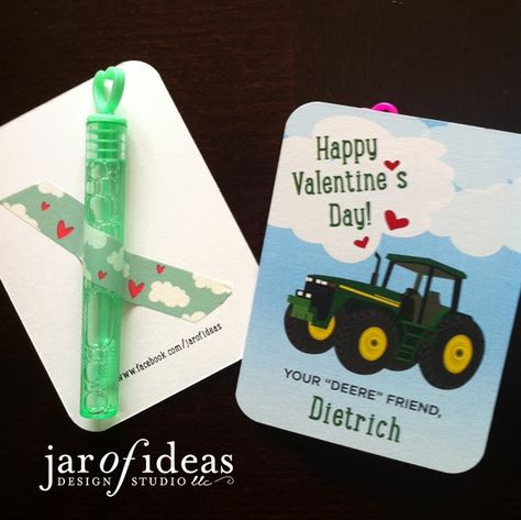 John Deere tractor valentine Tractor Valentines, School Holiday Party, Secret Valentine, Valentine's Ideas, Farm Kids, John Deere Tractor, Valentines For Boys, John Deere Tractors, Valentine Box