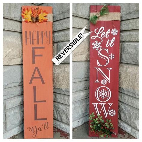 9 Double Duty Decoration Ideas that make decorating a breeze Shutter Crafts, Rv Christmas, Craft Signs, Year Round Decor, Sister Crafts, Chalk Crafts, Board Signs, Primitive Signs, Fall Fest