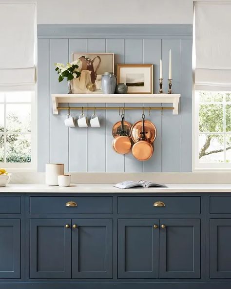 Sherwin Williams Upward kitchen cabinets paint Blue Cabinet Paint Colors Sherwin Williams, Wall Street Sherwin Williams Cabinets, Meditative Sherwin Williams, Sherwin Williams Upward Paint, Upward Paint Color, Sherwin Williams Upward, Choosing Paint, Cabinet Paint Colors, Monochromatic Color Scheme