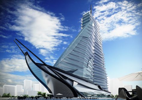 Buildings that look like sailing ships with glass sails. Why not? Architecture Exam, Modern Hospital, New Architecture, White Building, Hospital Design, Amazing Buildings, Building Structure, City Architecture, Futuristic Architecture