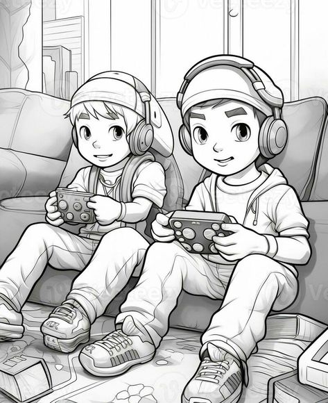 Playing video games Closeup of two men playing video games while sitting on sofa, Generative AI Playstation Drawing, Playing Video Games Drawing, Video Game Drawings, Scene Ideas, Frozen Invitations, Artist Life, Vector Drawing, Playing Video Games, Two Men