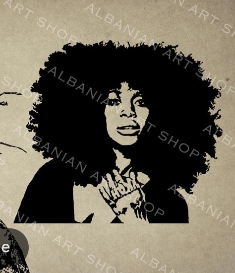 Erykah Badu Art, Erykah Badu Tattoo, Screen Printing Designs Stencil, Face Stencils, Painting Face, Orchid Tattoo, Erykah Badu, Canvas Painting Designs, Painting Designs