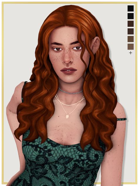 Wavy Hair Sims 4 Cc, Ts4 Female Hair, Sims 4 Wavy Hair Cc, Messy Wavy Hair, Ts4 Mods, Sims Medieval, Cc Hair, Wavy Hairstyles Medium, Lazy Hairstyles