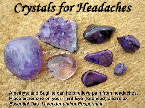 for Headaches- Get these crystals here https://www.etsy.com/ca/shop/MagickalGoodies For Headaches, Rock Queen, Crystal Power, Types Of Crystals, Crystal Therapy, Crystal Healing Stones, Crystal Magic, Rock Collection, Crystal Meanings