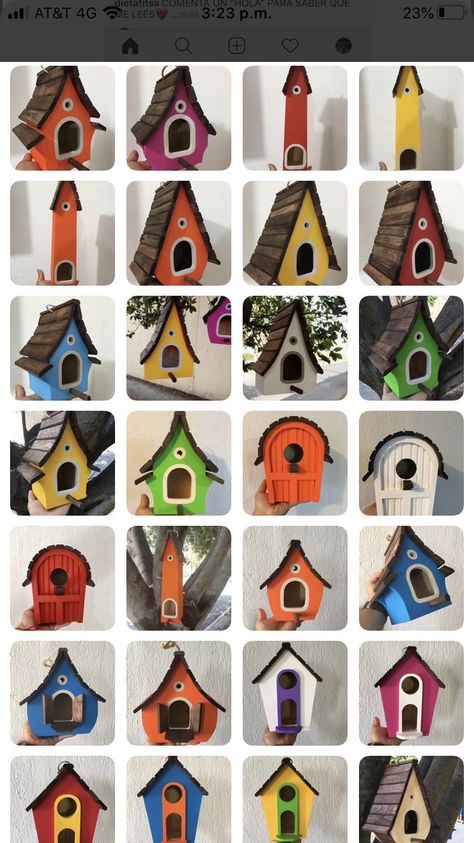 Home Made Bird Houses, Custom Bird Houses, Easy Bird House Painting Ideas, Unique Bird Houses Diy Birdhouse Designs, Simple Bird Houses, Unique Bird Houses Diy, Painted Bird Houses Ideas, Bird House Painting Ideas, Bird House Designs