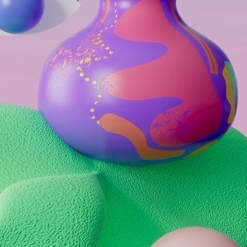 Johana Kroft on Instagram: "Vases, textures, faces,dogs,shapes, colors weird stuff floating around 💜😊 welcome to my world 🌎 • • #design #art #myworld #digitalart #animation #motiongraphics #graphic #illustration #c4d" World Design, Welcome To My World, Motion Graphics Design, Weird Stuff, Dog Face, My World, Motion Graphics, Graphic Illustration, Design Art