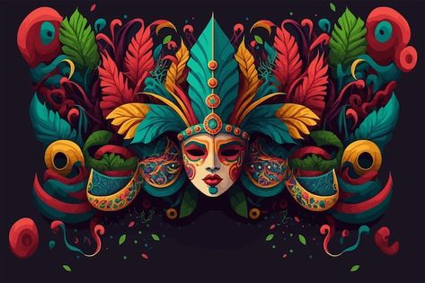 Mardi Gras Illustration, Mardi Gras Design, Carnaval Background, Background Carnaval, Carnaval Mask, Mardi Gras Background, Best Posters, Best Procreate Brushes, Mardi Gra