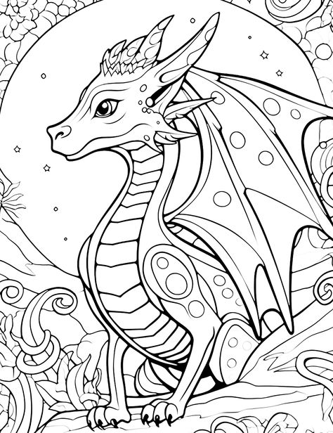 Looking for some fun and educational dragon coloring pages for your kids? We've got you covered! This collection features 30+ unique designs that are perfect for kids of all ages. Whether they're just learning to color or are more experienced, they're sure to find a dragon that they love.  Download these coloring pages today and let your kids have some creative…#Mandalas #Free_Printable_Dragon_Coloring_Pages #Dungeons_And_Dragons_Coloring_Pages #Dragon_Pictures_To_Color Free Printable Dragon Coloring Pages, Dragon Pictures To Color, Dragon Coloring Pages Free Printable, Mandala Dragon, Fairytale Drawings, Dragon Mandala, Relaxing Coloring Pages, Steampunk Dragon, Dragon Stuff