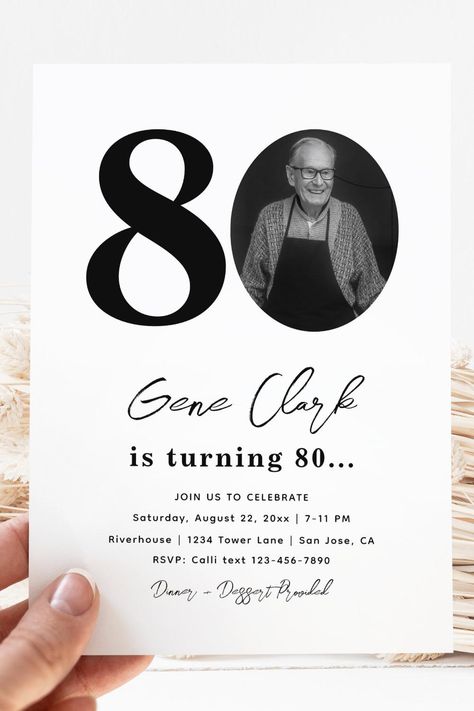 80th Birthday Party Invitation | 80th Birthday 80th Birthday Party Invitations For Men, 80th Birthday For Men, Birthday Party Invitations For Men, 80th Birthday Party Invitations, Mens Birthday Party Invitations, 80th Birthday Invitations, 80th Birthday Party, 80th Birthday, Birthday Party Invitation