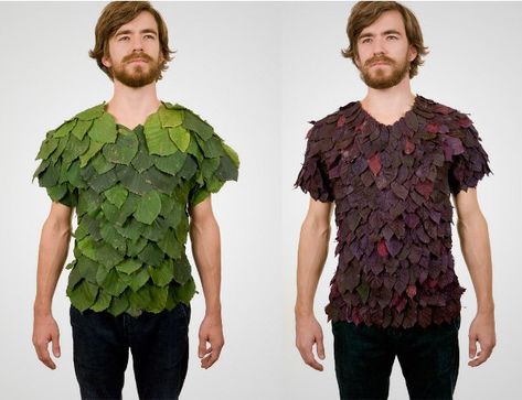 Leaf shirts designed by new york artist Dave Rittinger Harvest Goddess, Elf Kostüm, Floral Couture, Male Fairy, Botanical Fashion, Diy Kostüm, Midsummer Nights Dream, Fantasy Costumes, Fairy Costume