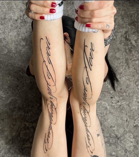 Tattoos For Women On Thigh, Back Of Leg Tattoos, Cursive Tattoos, Leg Tattoos Women, Weird Tattoos, Tattoo Script, Lip Tattoos, Discreet Tattoos, Foot Tattoo