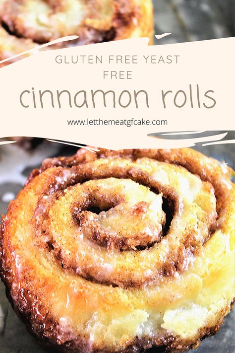 Don't have any yeast and stuck at home?  You can still make these flaky and soft gluten free yeast free cinnamon rolls and you'll love them!! Gluten Free Cinnamon Rolls No Yeast, Gluten Free Yeast Free Cinnamon Rolls, Cup4cup Recipes, Yeast Free Cinnamon Rolls, Gluten Free Yeast Free Bread, Cake Cinnamon Rolls, Yeast Free Diet, Yeast Free Recipes, Gf Cake