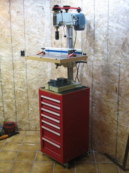 Tinker Station, Workshop Renovation, Tool Shop Organization, Drill Press Stand, Press Table, Chest Woodworking Plans, Garage Projects, Woodworking Tool Cabinet, Tool Cabinets