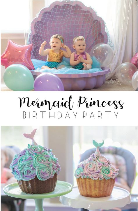 Mermaid First Birthday Decorations, Mermaid Themed 1st Birthday Party, Mermaid First Birthday Party Decoration, Lil Mermaid Party Ideas, Mermaid Theme First Birthday, First Mermaid Birthday Party, 2nd Mermaid Birthday Party, Mermaid Second Birthday Party, First Birthday Mermaid