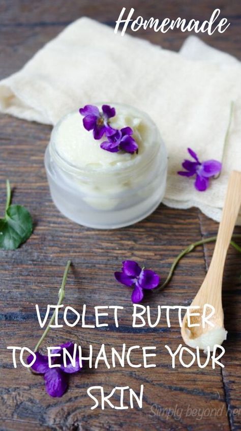 This whipped violet butter contains all-natural moisturizers that will regenerate and nourish your skin inside out.  #bodybutter, #wildviolets, #whippedbodybutter, #diyskincare, #herbaldiy Skincare Diy, Wild Violets, Diy Moisturizer, Homemade Body Butter, Homemade Moisturizer, Salve Recipes, Grey House, Healthy Herbs, Diy Body Care