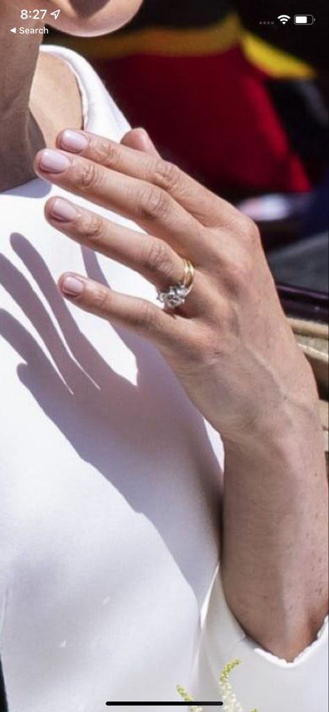 Megan Markle Nails, Meghan Markle Nails, Meghan Markle Pinky Ring, Meg Maskell Jewellery, Megan Markle Bracelet, Megan Markle Smokey Eye, Megan Nails, Meghan Markle Style, Harry And Meghan