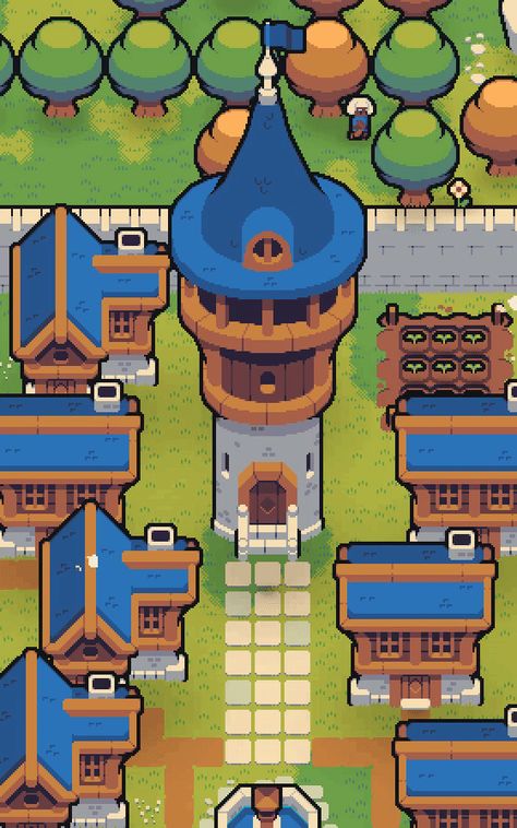 Pixel Art Landscape, Indie Game Art, Pixel Art Background, Gameboy Color, Pixel Art Tutorial, Unity Games, 2d Game Art, Cool Pixel Art, Rpg Map