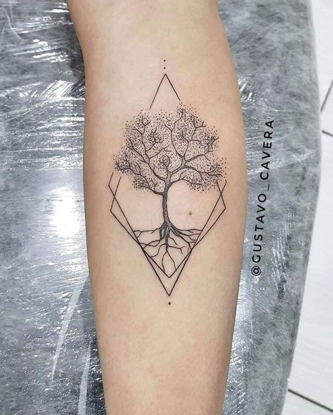 Finn Tattoo, Tattoos Underboob, Geometric Tattoo Tree, Maple Tree Tattoos, Yggdrasil Tattoo, Geometric Line Tattoo, Body Tattoo Design, Symbol Of Growth, Rose Flower Tattoos