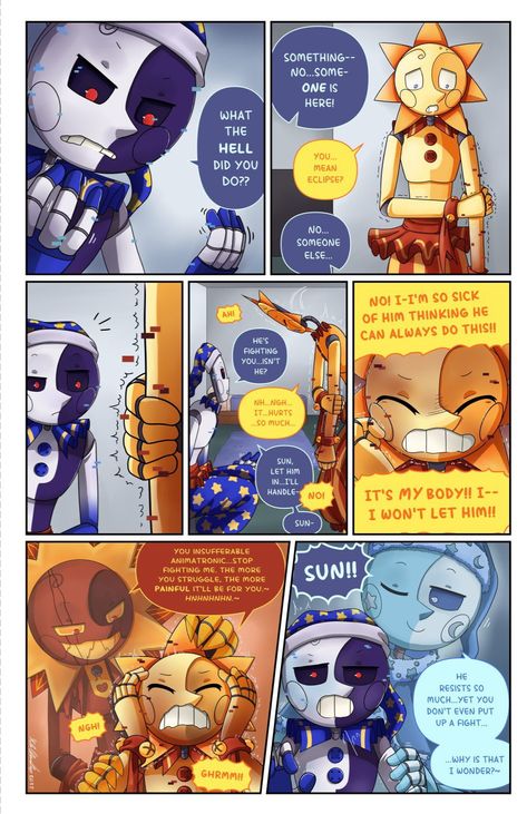 Sun And Moon Drop Fnaf Fanart, Sun Drop X Moon Drop Fanart, Sams Fnaf, Sun And Moon Comic, Sun And Moon Fnaf Fanart, Sun And Moon Fanart, Sundrop X Moondrop, Fnaf Eclipse, Sams Fanart