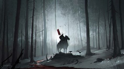 #Fantasy #Samurai #Blood #Dark #Forest #Horse #Warrior #1080P #wallpaper #hdwallpaper #desktop Forest, Wallpapers, Art