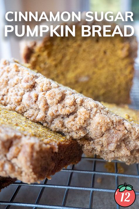 Pumpkin loaf + streusel topping = match made in heaven. Pumpkin Bread Cinnamon Sugar, Cinnamon Crunch Pumpkin Bread, Cinnamon Sugar Pumpkin Bread, Cinnamon Sugar Crunch Pumpkin Bread, Cinnamon Pumpkin Bread, Pumpkin Cinnamon Bread, Pumpkin Bread Mix, Cinnamon Sugar Bread, Bread Toppings