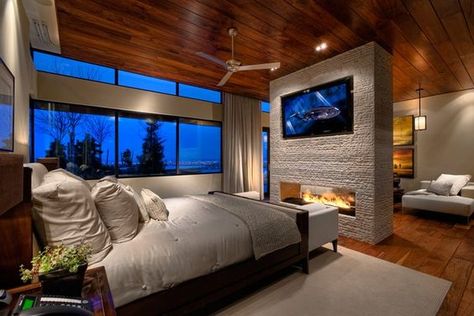 Why You Need a 3000-3500 Sq. Ft. House Plan Fireplace Modern Design, Design Camino, Contemporary Bedroom Design, Wooden Bedroom, Bedroom Fireplace, Design Del Prodotto, Bedroom Designs, Fireplace Design, Contemporary Bedroom