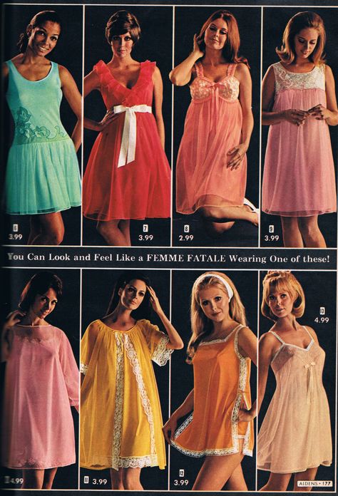 Aldens catalog 1970 1960s Lounge Wear, 1970s Sleepwear, 1960s Nightwear, 60s Sleepwear, 70s Sleepwear, 1970s Pajamas, 1960s Sleepwear, 1960s Pajamas, Aldens Catalog