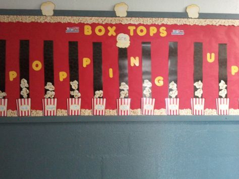 cute popcorn idea.... for winter? Box Tops Contest, Winter Bulletin Board Ideas, Pto Membership, Pto Flyers, Pta Board, Pto Board, Pta Membership, Cute Popcorn, Hollywood Theme Classroom