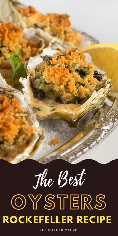 Grilled Oysters Rockefeller Recipe, Oysters Rockefeller Recipe, Oyster Rockefeller, Rockefeller Recipe, Cooked Oysters, Best Oysters, Oysters Rockefeller, Grilled Oysters, Oyster Recipes