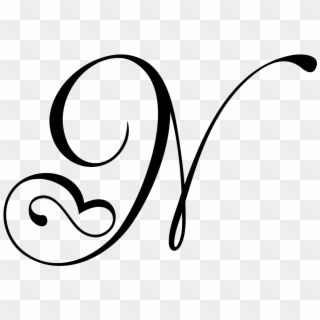 Cursive N Tattoo, Letter N Tattoo Design, N Letter Tattoo Design, N In Cursive, N Design Letter, Letter N Tattoo Ideas, N Tattoo Letter Design, N Initial Tattoo, N Letter Tattoo