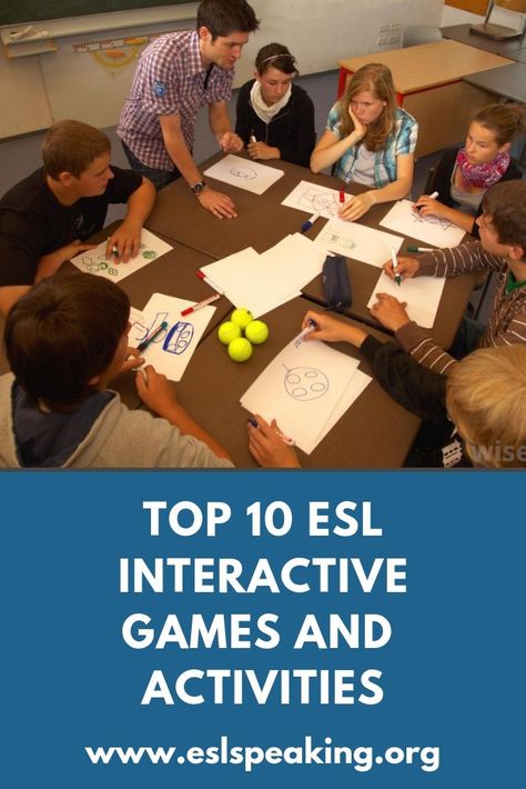 Top 10 ESL interactive games and activities to try out in your classes today. Have some fun while teaching English with these fun ESL activities.  #interaction #interactivity #eslinteraction #fun #eslgame #eslactivity #esl #efl #tefl #elt #english #englishgame #teaching #education #teachingenglish #englishteaching #learning #learningenglish Korean University, Esl Writing, Speaking Activities Esl, Speaking Games, English Listening, Esl Reading, Teaching Esl, Esl Teaching Resources, Esl Games