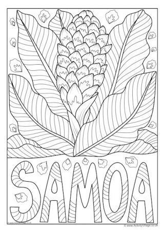 Flowers of the Commonwealth Colouring Pages Teuila Flower, Samoan Art, Flower Colouring, Island Crafts, Red Shades, National Flower, Colouring Page, School Of Rock, Cosmic Art