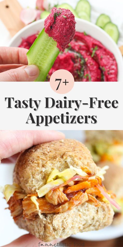 You don’t need dairy to prepare a delicious party or holiday appetizer spread! Below, I’m sharing the best easy dairy free appetizer recipes, including creamy hummus dips, chicken sliders, and more. Dairy Free Sliders, Nondairy Appetizer Recipes, Dairy Free Dips For Parties, Non Dairy Appetizers, Lactose Free Appetizers, Dairy Free Appetizer Recipes, Dairy Free Appetizer, Gluten Free Dairy Free Appetizers, Dairy Free Baby