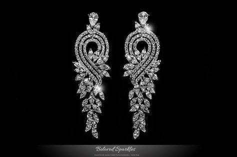 Long Diamond Earrings, Real Diamond Earrings, Diamond Chandelier Earrings, Diamond Jewelry Designs, Cubic Zirconia Jewelry, Cubic Zirconia Earrings, Diamond Earrings Studs, Modern Jewelry, Chandelier Earrings