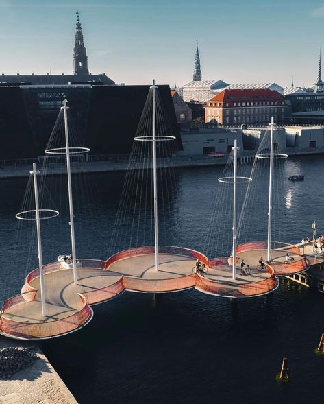 VisitCopenhagen on Instagram: "Hello, weekend! Cirkelbroen is on the harbour in Christianshavn and a sight of beauty on your morning commute. Designed by…" Cisternerne Copenhagen, Copenhagen Travel, East Side Gallery, Morning Commute, Hello Weekend, Architecture Ideas, Urban Spaces, Aarhus, Us Travel