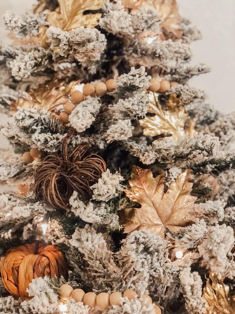 Fall Flocked Tree, Thanksgiving Flocked Tree, Harvest Christmas Tree, Earth Toned Flocked Christmas Tree, Prelim Flocked Tree, Boho Chrostmas Tree, Flocked Chrismtas Tree, Fall Christmas Tree, Flocked Tree