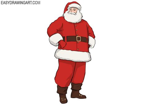 How to Draw Santa Claus Santa Claus Full Body Drawing, Santa Claus Drawing Easy, Santa Shoes, Santa Claus Clothes, Draw Santa Claus, Draw Santa, Santa Claus Drawing, Suit Drawing, How To Draw Santa