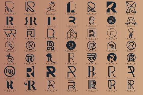 R And R Tattoo, R&r Logo, Rr Logo Design Letter, R Logo Design Ideas, Rr Logo Design, Rr Tattoo, R Logo Design Letter, R Monogram Logo, R Typography