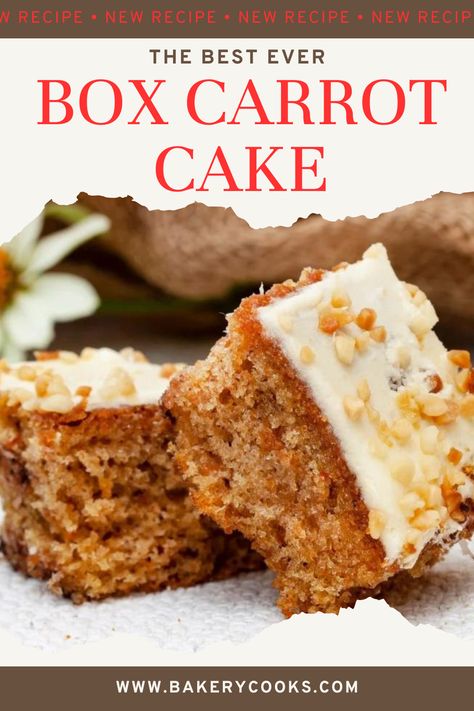 Box Carrot Cake is a convenient and delicious dessert option that combines the rich flavors of carrot, spices, and nuts in a moist cake. It often comes pre-mixed, requiring minimal preparation. Simply add eggs, oil, and water, then bake for a delightful treat that’s perfect for gatherings, celebrations, or a cozy afternoon snack. Enjoy! Cake Box Carrot Cake Recipe, Carrot Box Cake Recipes, Box Carrot Cake Recipes, Carrot Cake Using Cake Mix Boxes, Best Box Carrot Cake Recipe, Carrot Cake Box Mix Add Ins, Box Carrot Cake Recipe, Cake Mix Carrot Cake Recipe, Carrot Cake Easy