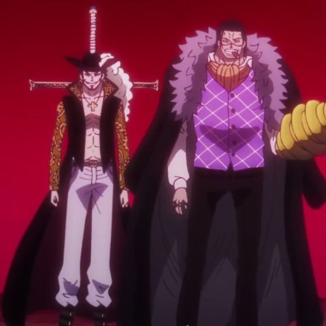 Mihawk And Crocodile One Piece, Cross Guild One Piece, Mihawk Pfp, Cross Guild, Mihawk One Piece, Sir Crocodile, One Piece Pictures, Anime Stuff, One Piece Anime